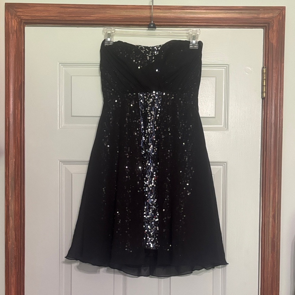 Trixxi Black Strapless Sequin Dress